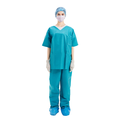 Infermiere Disposable Scrub Suits S/M/L/XL/XXL/XXXL/XXXXL del paziente 50gsm