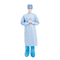 Livello 4 abiti chirurgici eliminabili blu di Spunlace con il polsino tricottato non tessuto